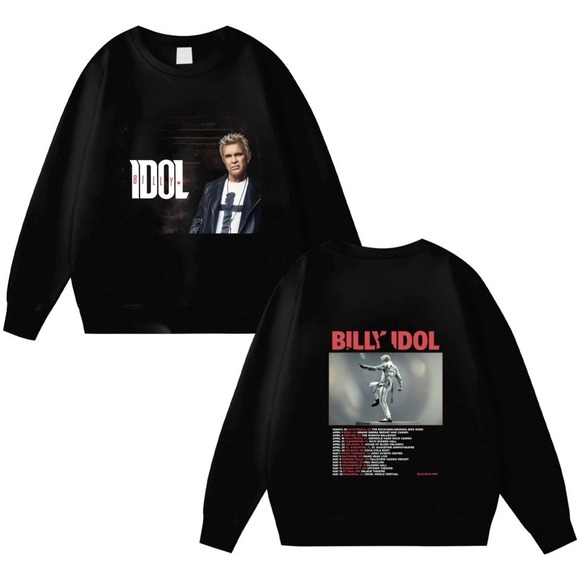 Tops - Billy Idol Live Music Tour 2 Sided Sweatshirts